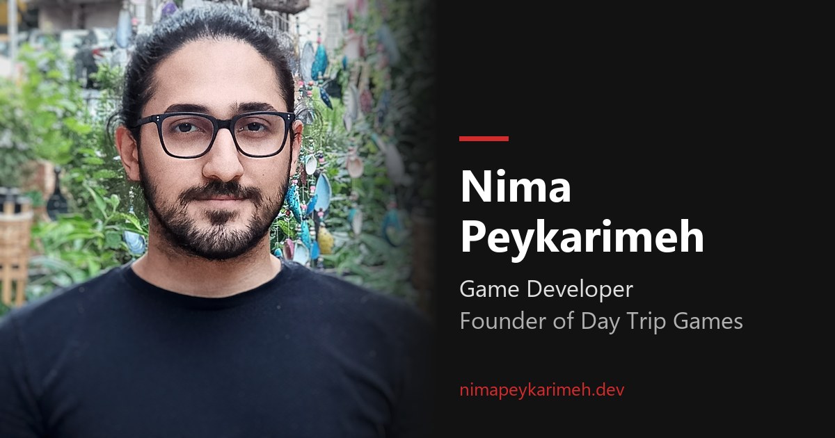 Nima Peykarimeh banner with name and title